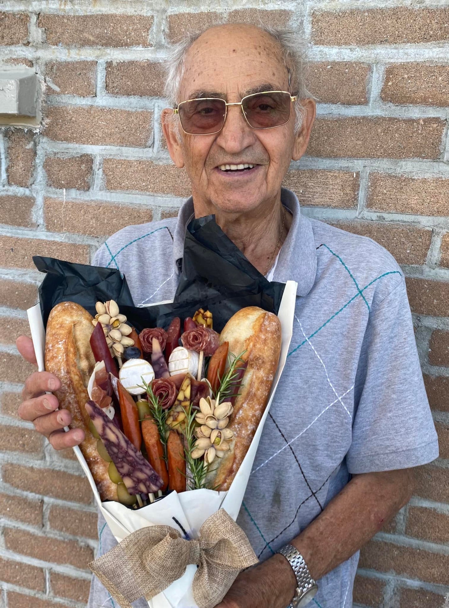 Gifted Charcuterie and Cheese bouquet