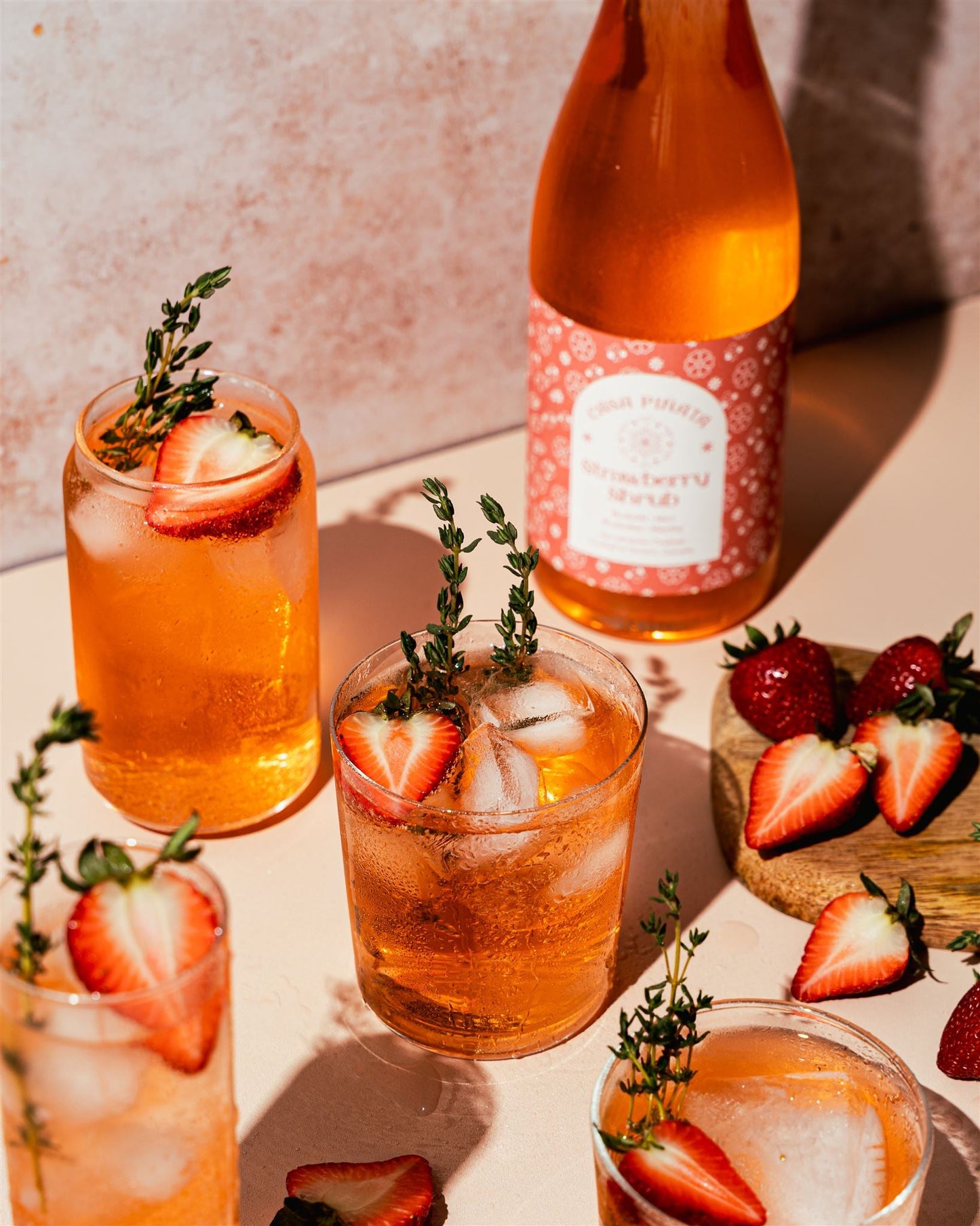 Sparkling Strawberry Shrub