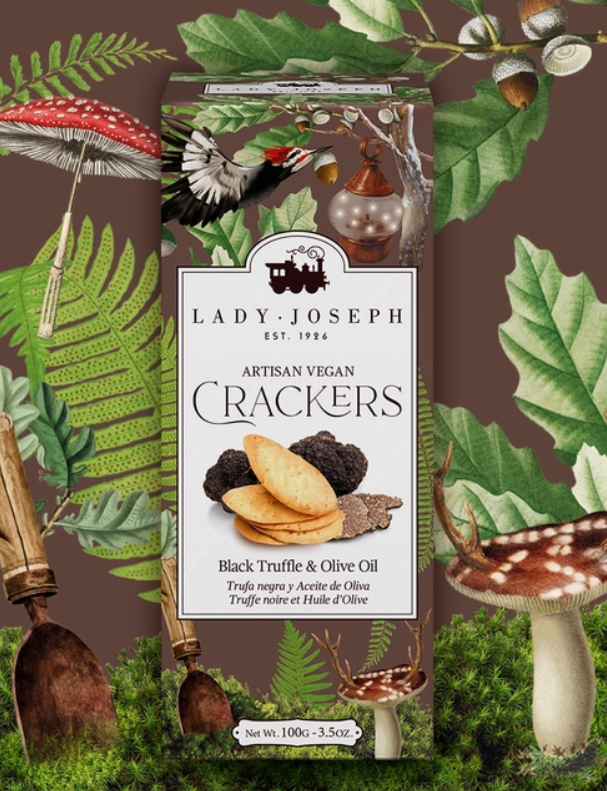 Lady Joseph - Artisan Vegan Crackers with Truffle and Olive Oil (100g)