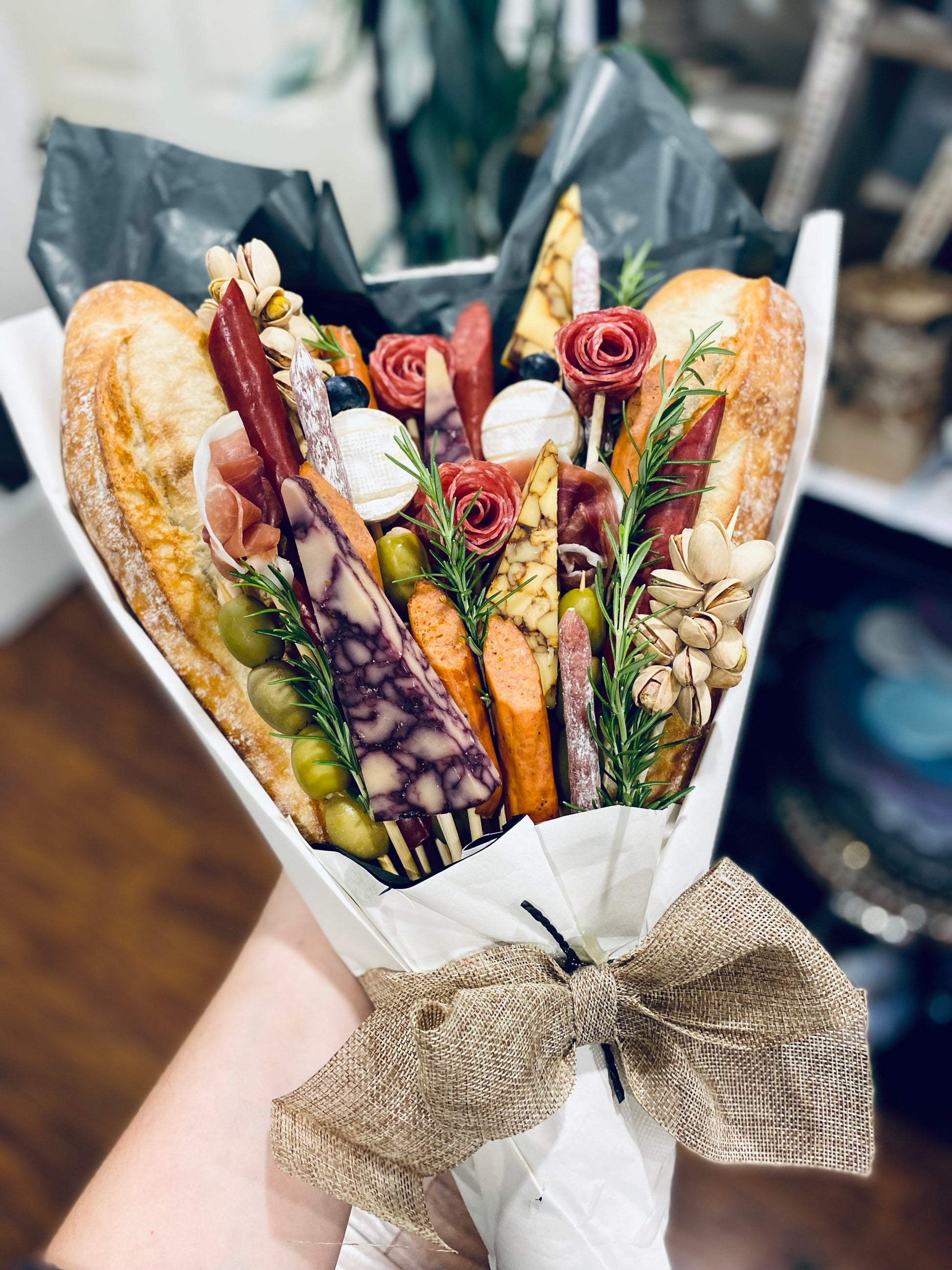 Artisanal Charcuterie and cheese bouquet